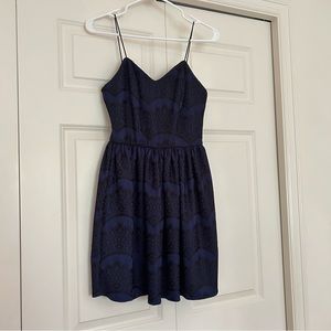 Dark Blue and Black Mini Dress
